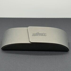Silhouette Eyeglasses Case Hard Shell Gray Felt Lined Storage Carrier Flip Up
